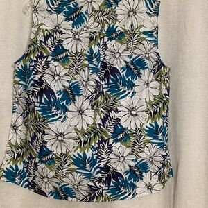 White Stag Floral sleeveless Top - Blue, Green, and White